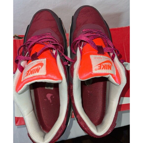 Nike Men\'s Air Max 90 Premium Team Red Mortar Tiger Stripe Sneakers Size 8 main image 7